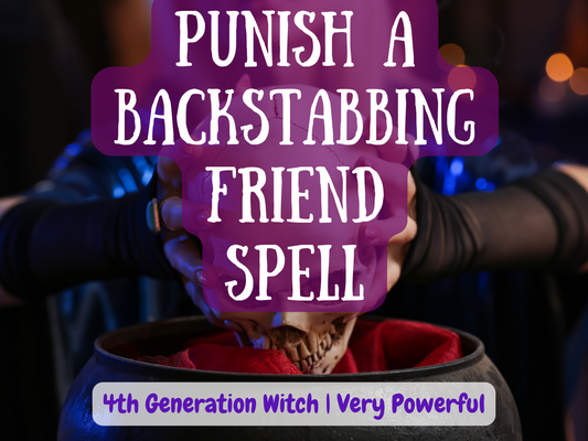 Punish a backstabbing friend spell image showing hands holding a skull above a dark cauldron lined with red cloth, symbolizing revenge, justice, and karmic retribution. Designed by a 4th generation witch, this powerful curse channels dark energy to expose betrayal, punish disloyalty, and deliver consequences to false friends. Perfect for those seeking justice against liars, manipulators, or toxic people, this spell restores power, balance, and control to the betrayed.