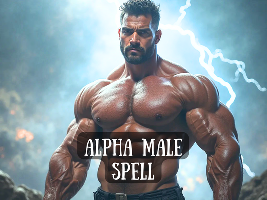 Alpha Male Spell image featuring a powerful, muscular man standing with lightning in the background, symbolizing dominance, strength, and commanding presence. This spell channels raw masculine energy to boost confidence, charisma, and magnetism, making you irresistible and respected. Designed to awaken leadership, vitality, and primal attraction, the Alpha Male Spell empowers you to embody unshakable dominance, allure, and unstoppable personal power.